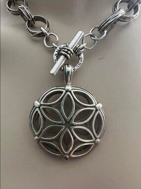 SLANE LARGE FENESTRA II CIRCULAR PENDANT ENHANCER in STERLING SILVER